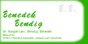 benedek bendig business card